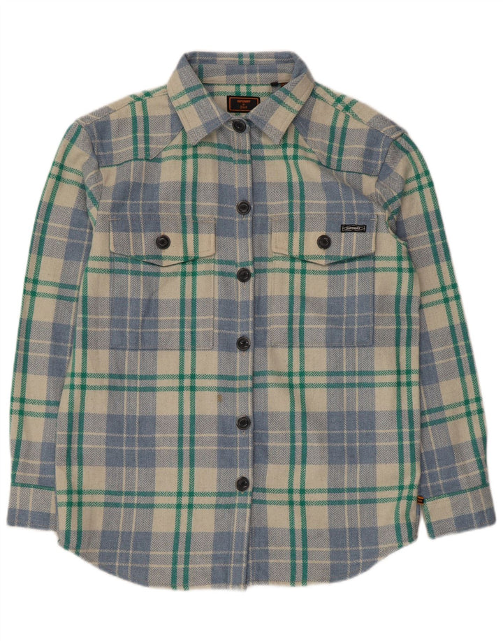 Superdry ženska prekomjerna flanelska košulja UK 10 malih raznobojnih karira