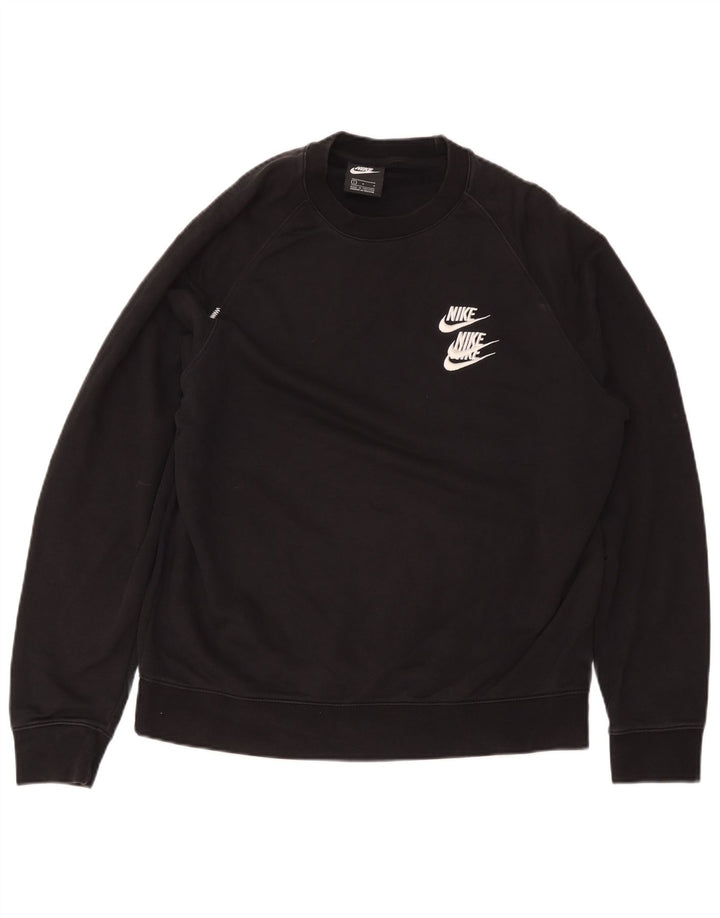 Veliki crni pamuk Nike Graphic Sweatshirt džemper