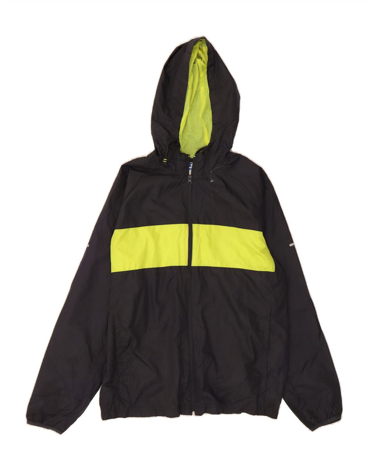 STARTER Mens Hooded Tracksuit Top Jacket UK 38/40 Medium Black Colourblock Vintage Starter and Second-Hand Starter from Messina Hembry 