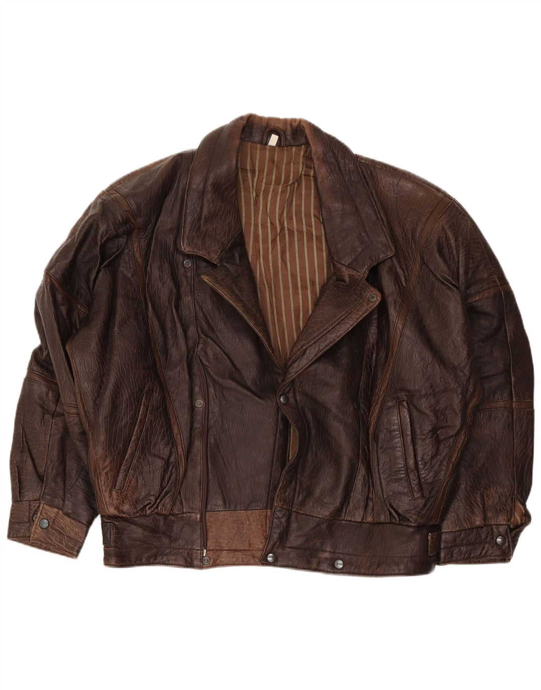 Vintage muška kožna jakna IT 52 XL smeđa