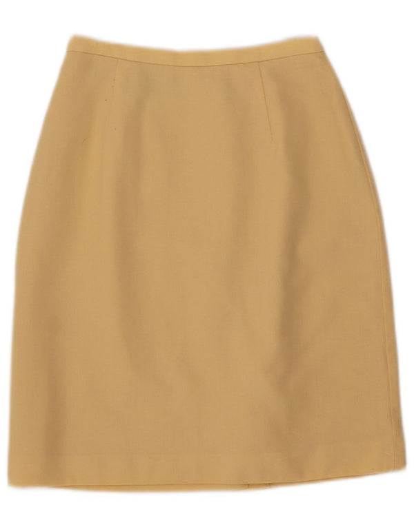 Laura Ashley ženska pencil suknja visokog struka UK 10 Mala W24 žuta vuna
