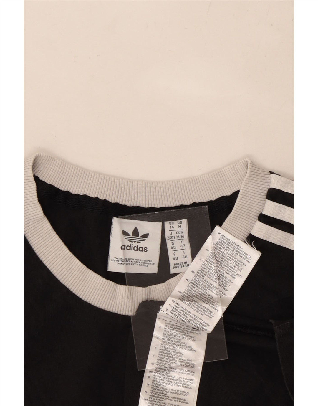 ADIDAS ženska majica kratkih rukava UK 14 srednje crni pamuk