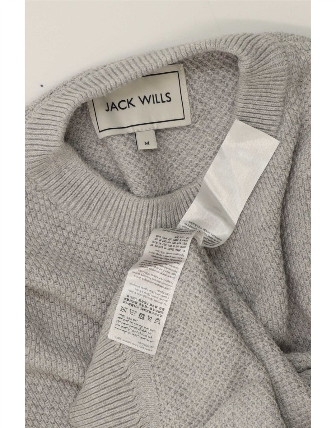 Jack Wills, muški džemper s okruglim izrezom, srednje sivi pamuk
