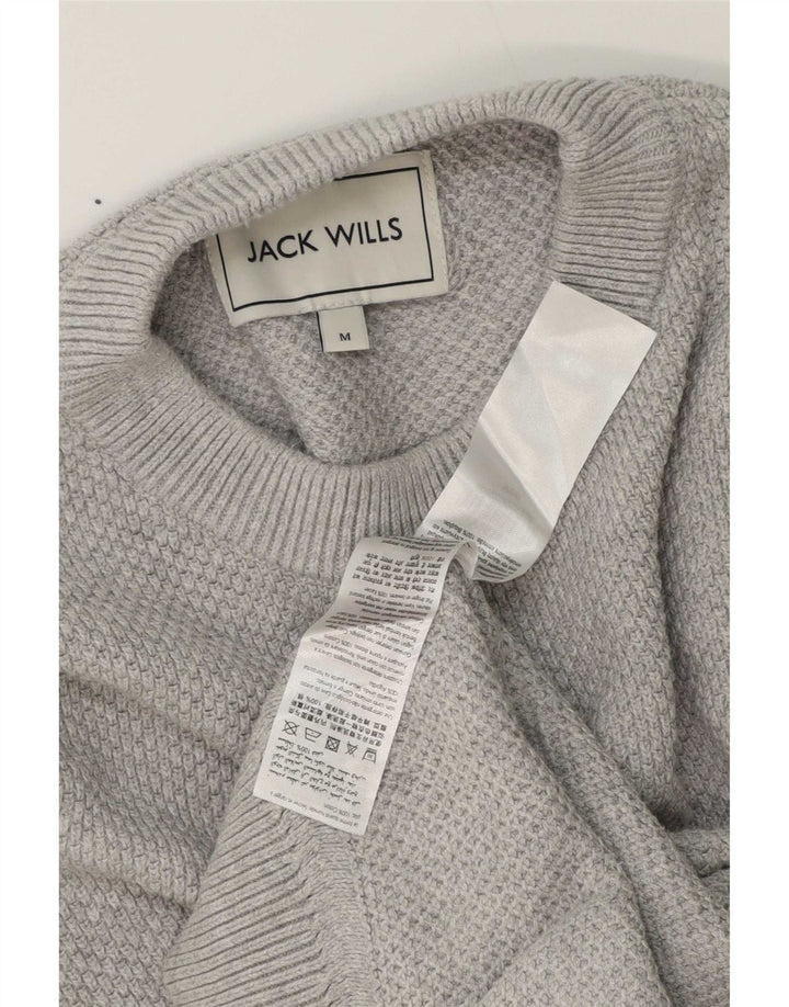 Jack Wills, muški džemper s okruglim izrezom, srednje sivi pamuk