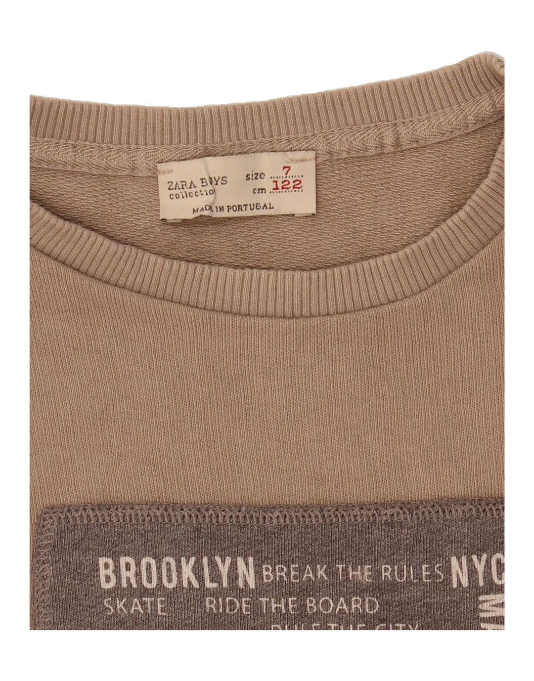 ZARA Boys Graphic T-Shirt Top 6-7 Years Brown Vintage Zara and Second-Hand Zara from Messina Hembry 