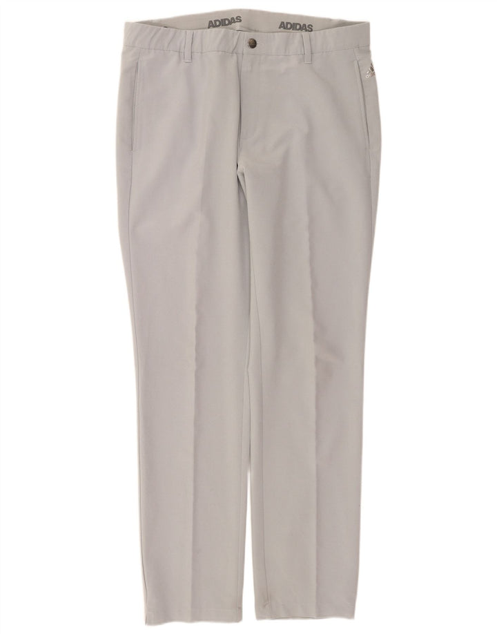 Adidas muške ravne chino hlače W36 L34 sivi poliester