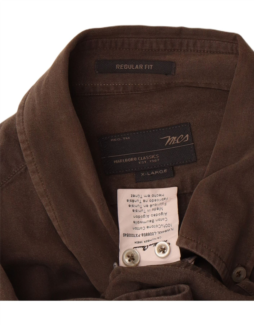 Marlboro klasična muška košulja standardnog kroja XL smeđi pamuk