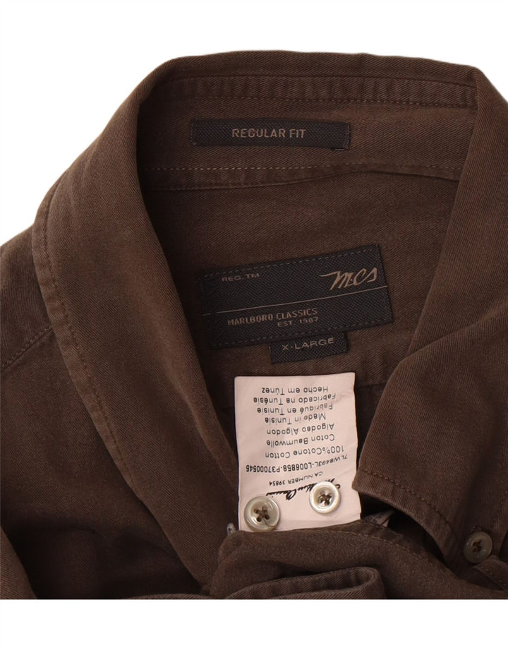 Marlboro klasična muška košulja standardnog kroja XL smeđi pamuk