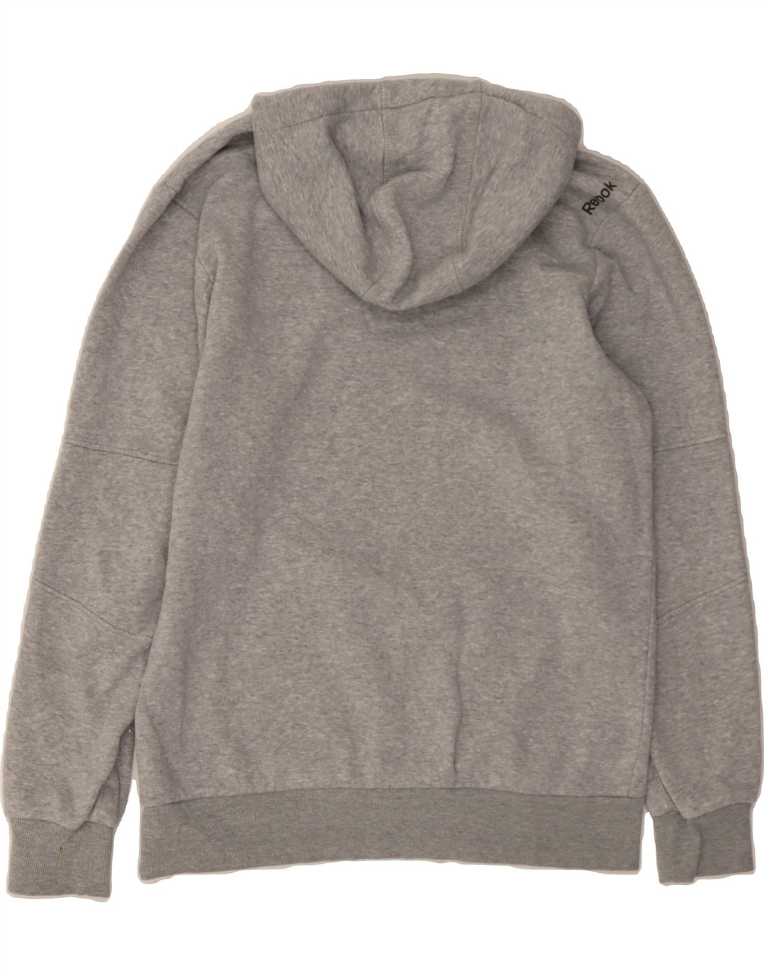 REEBOK Mens Graphic Hoodie Jumper Medium Grey Cotton Vintage Reebok and Second-Hand Reebok from Messina Hembry 