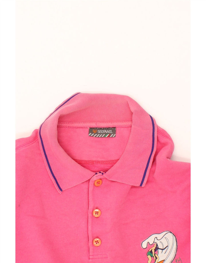 STEFANEL Mens Polo Shirt Large Pink Cotton Vintage Stefanel and Second-Hand Stefanel from Messina Hembry 