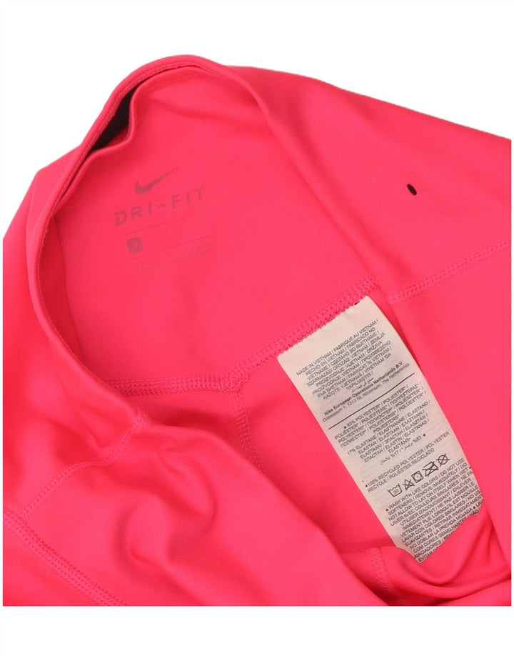Nike Ženske Dri Fit Leggings UK 10 Small Pink Poliester