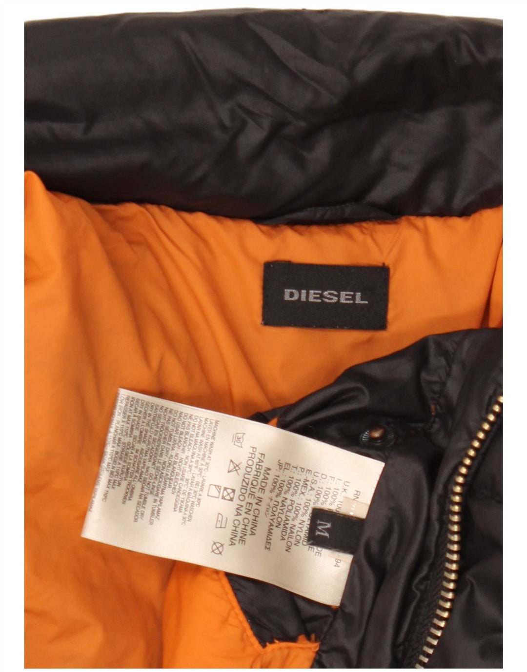 Diesel muška podstavljena jakna UK 38 Srednji crni najlon