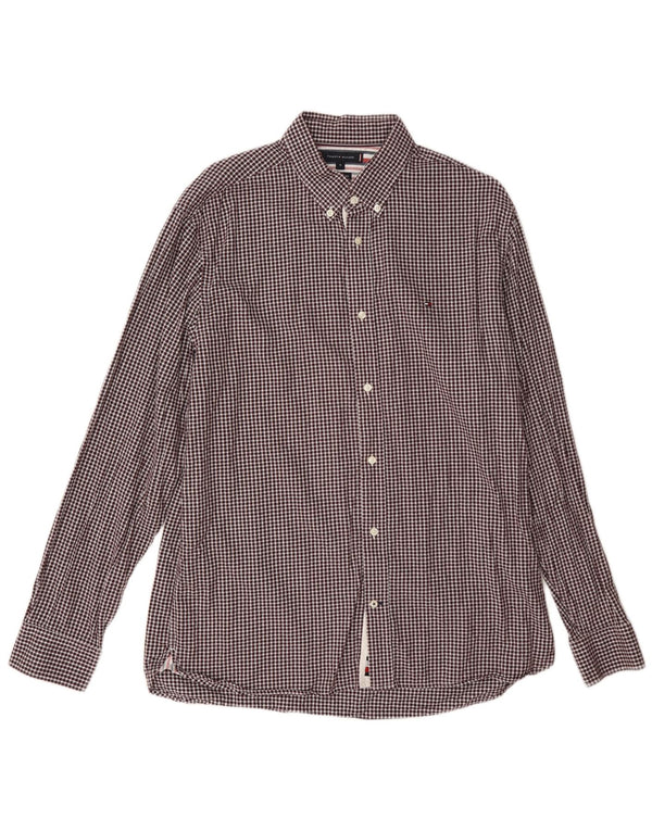 Tommy Hilfiger muška flanelska košulja XL bordo gingham pamuk