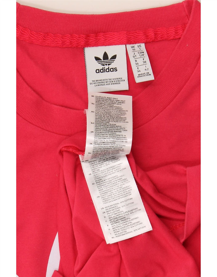 ADIDAS Ženska grafička majica kratkih rukava UK 10 Small Pink Cotton