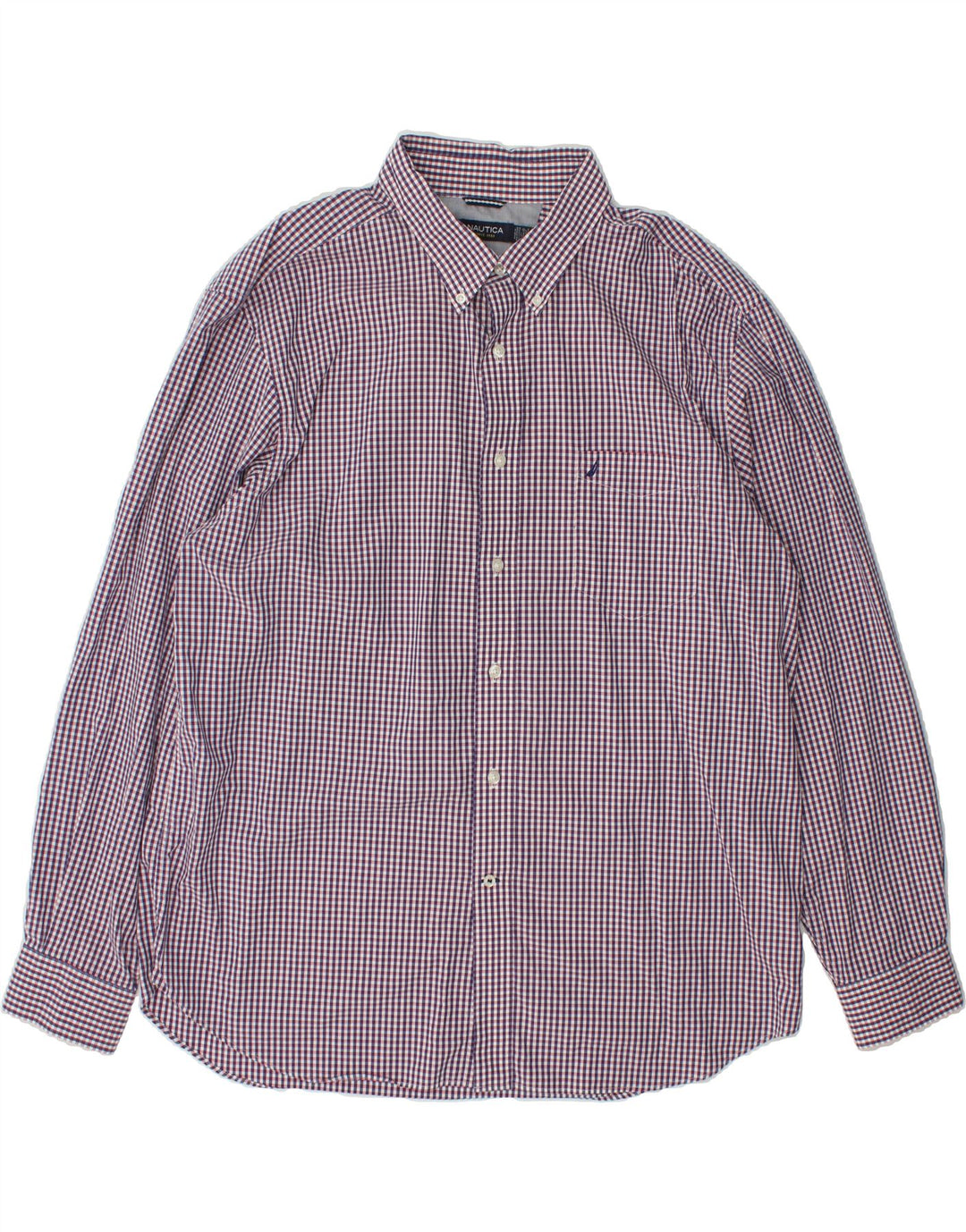 NAUTICA Mens Shirt 2XL Purple Gingham Cotton Vintage Nautica and Second-Hand Nautica from Messina Hembry 