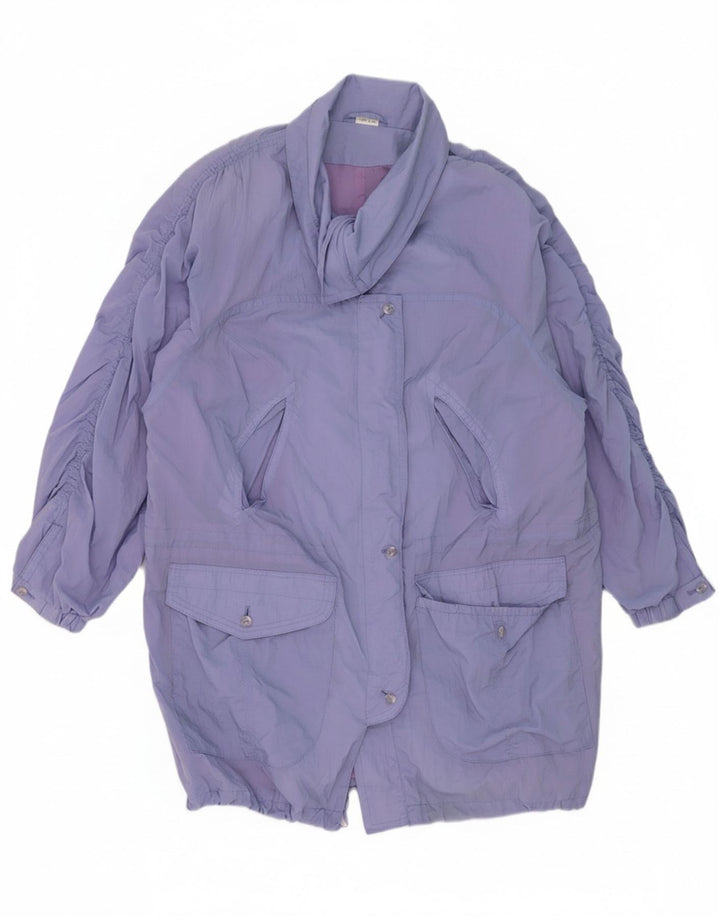 VINTAGE Womens Oversized Raincoat EU 46 XL Purple Nylon