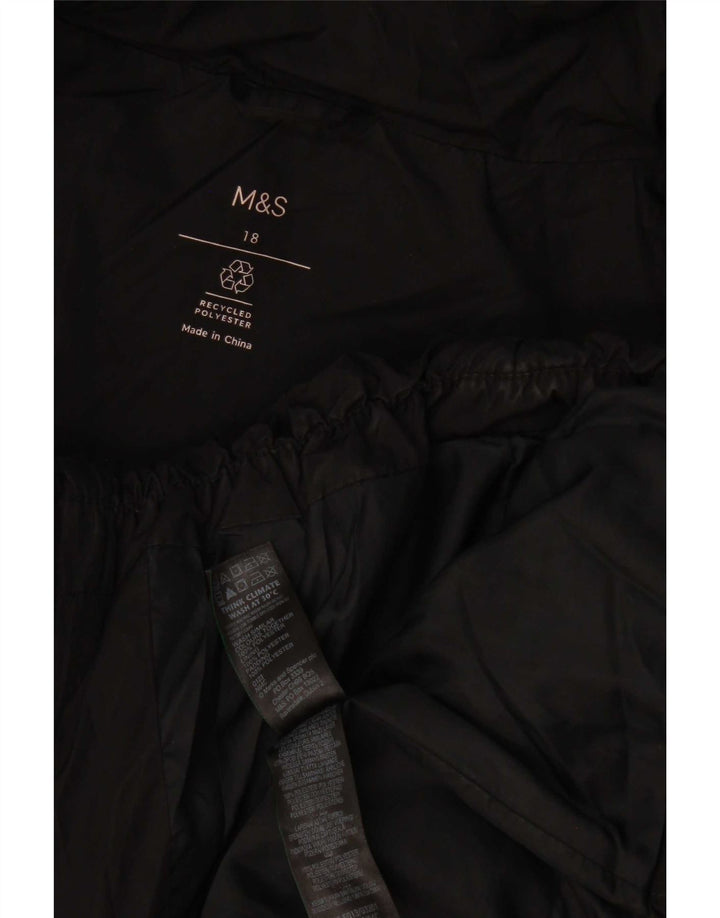Marks & Spencer ženska podstavljena jakna UK 18 XL crni poliester