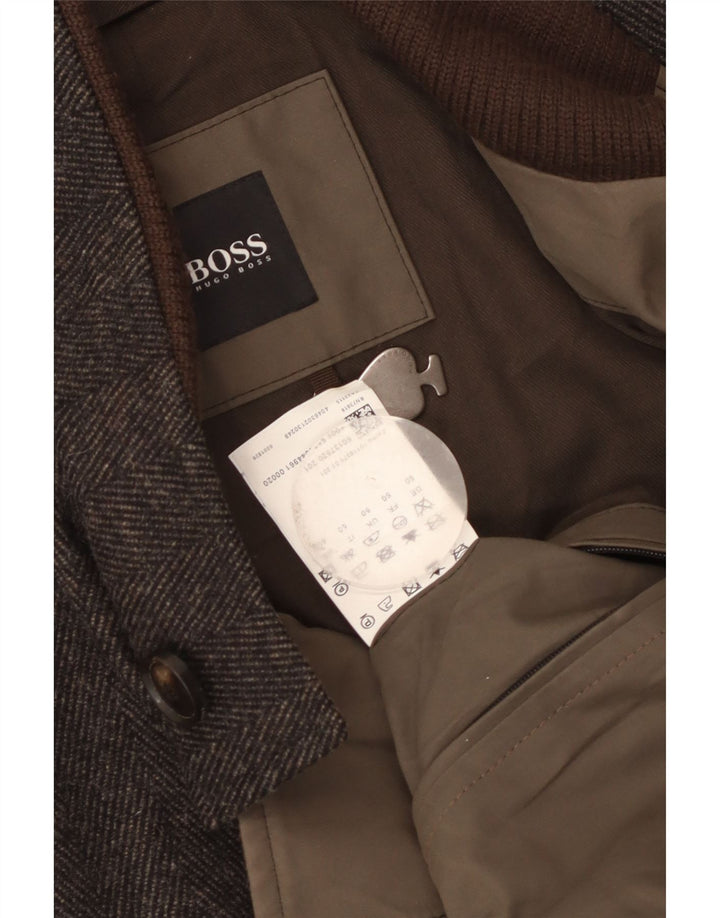 Muški kaput Hugo Boss s dvorednim kopčanjem EU 50, velika siva riblja kost