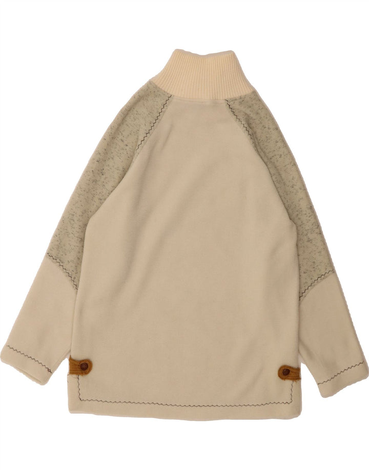 FILA Womens Zip Neck Fleece Jumper IT 42 Medium Off White Flecked Vintage Fila and Second-Hand Fila from Messina Hembry 