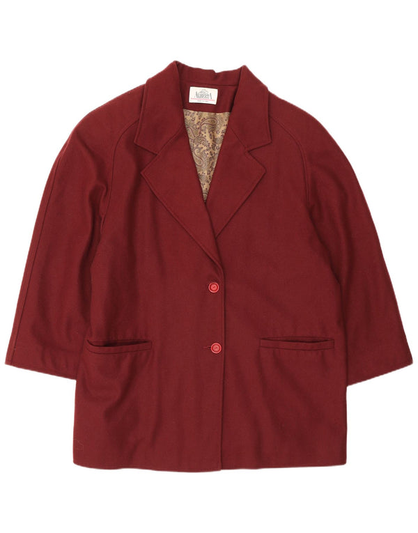 Vintage ženska prekomjerna jakna 3/4 rukava IT 49 XL Bordo