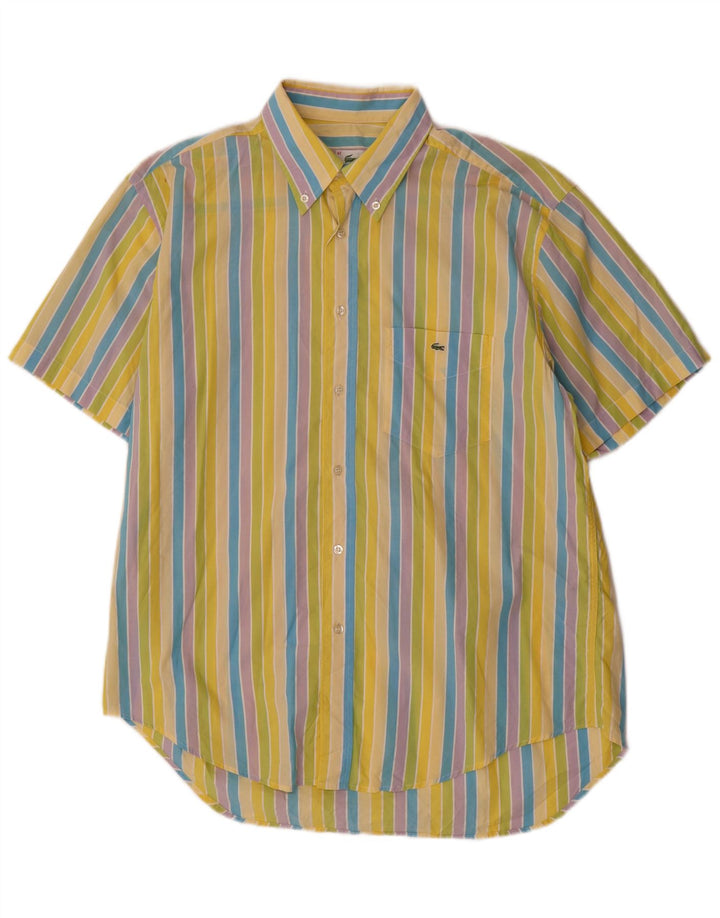 LACOSTE muška košulja kratkih rukava, veličina 42, pamuk na velike raznobojne pruge