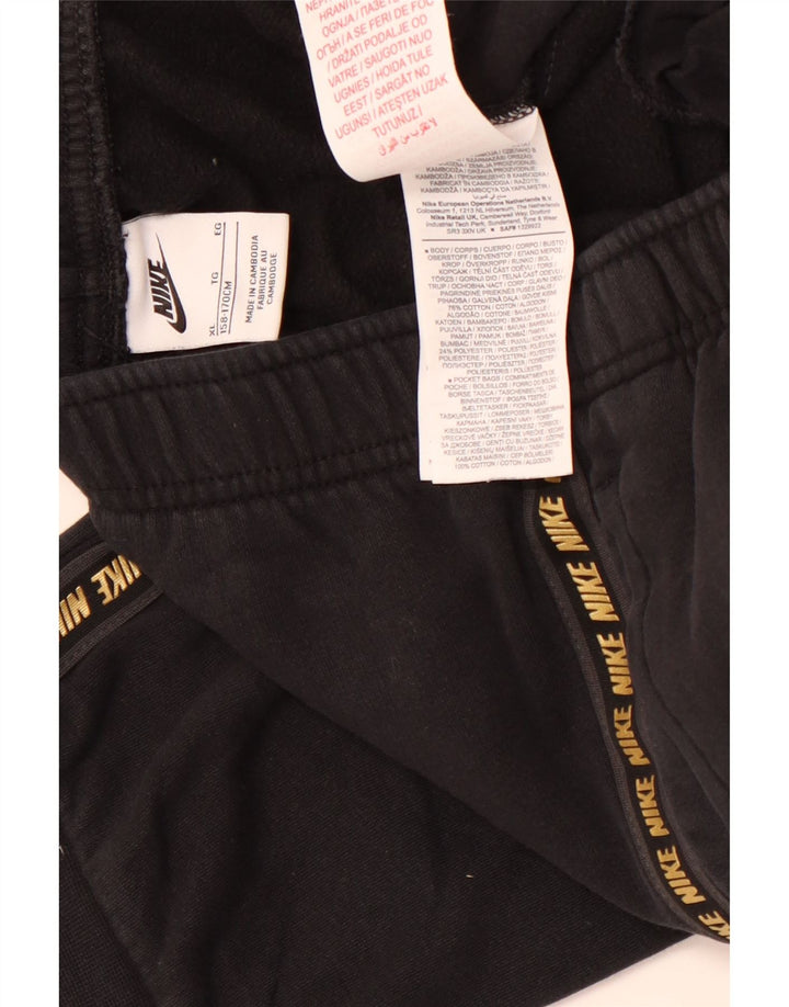 NIKE Girls Graphic Trenirka Hlače Joggers 13-14 Years XL crni pamuk