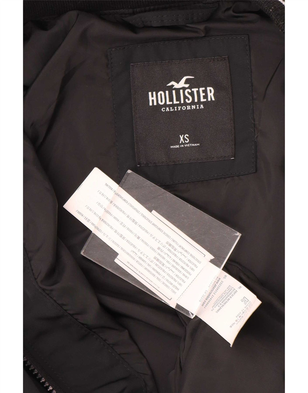Hollister muška bomber jakna UK 34 XS crni prugasti poliester