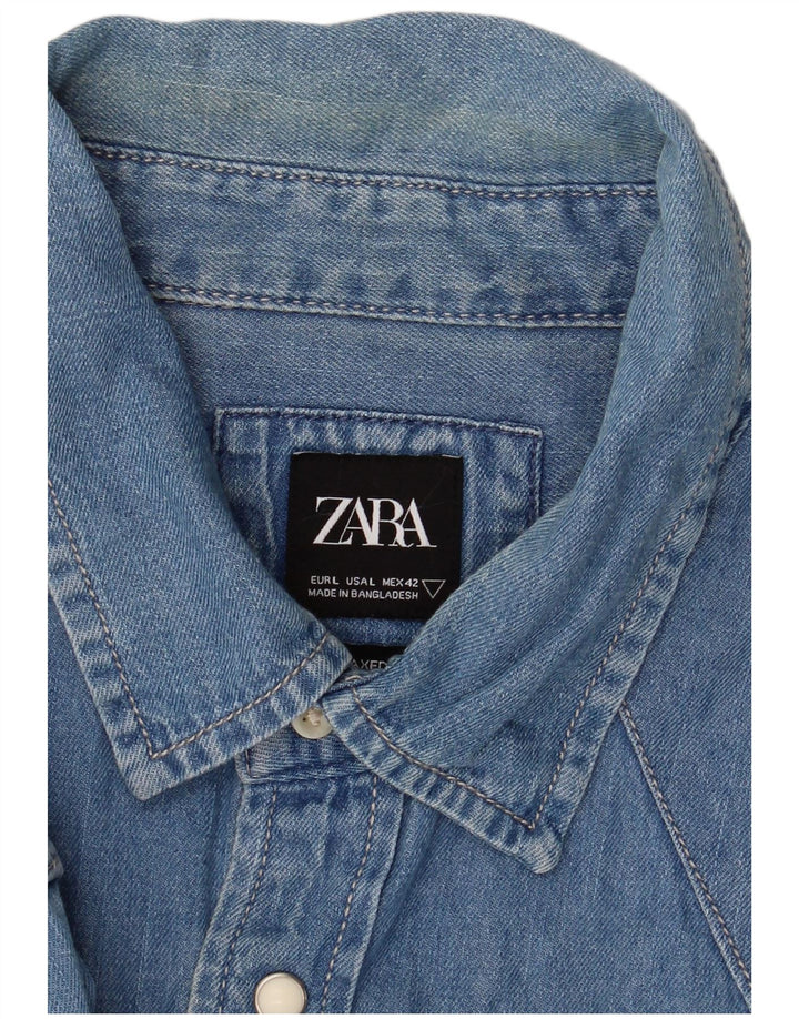 Zara muška traper košulja Large Blue Cotton