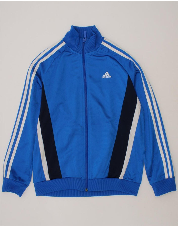 ADIDAS Boys Tracksuit Top Jacket 11-12 Years Blue Colourblock Polyester Vintage Adidas and Second-Hand Adidas from Messina Hembry 