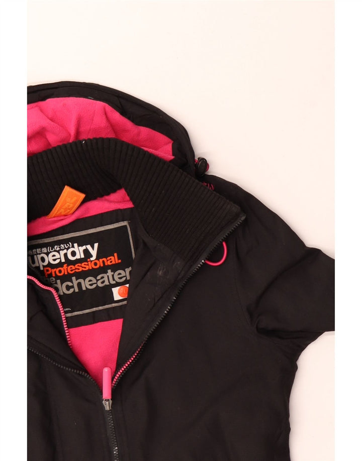 SUPERDRY ženska jakna vjetrovka s kapuljačom UK 18 XL crni najlon