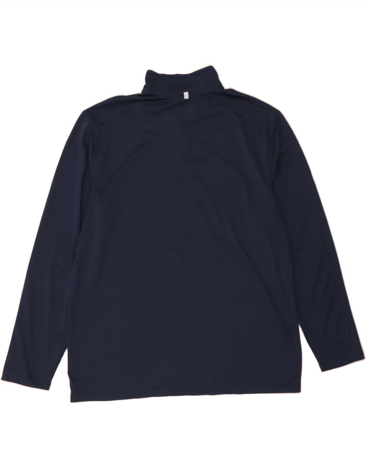 STARTER Mens Zip Neck Pullover Tracksuit Top Large Navy Blue Polyester Vintage Starter and Second-Hand Starter from Messina Hembry 