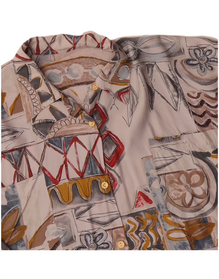 VINTAGE ženska košulja UK 18 XL bijela patchwork