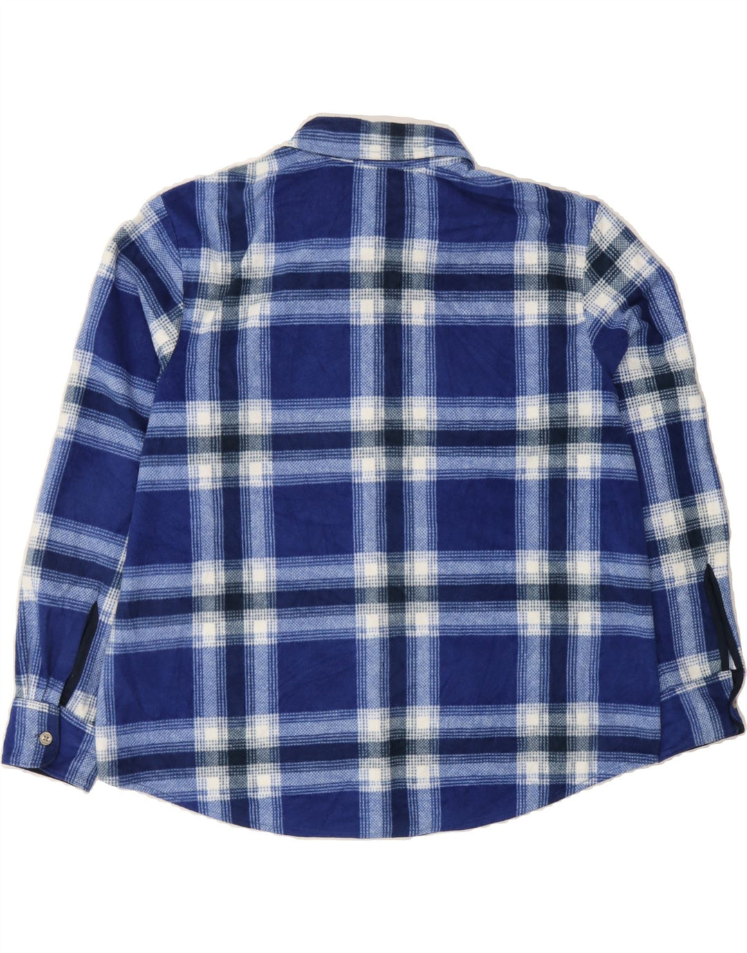 LEE Womens Riders Flannel Shirt UK 16 Large Navy Blue Plaid Polyester Vintage Lee and Second-Hand Lee from Messina Hembry 