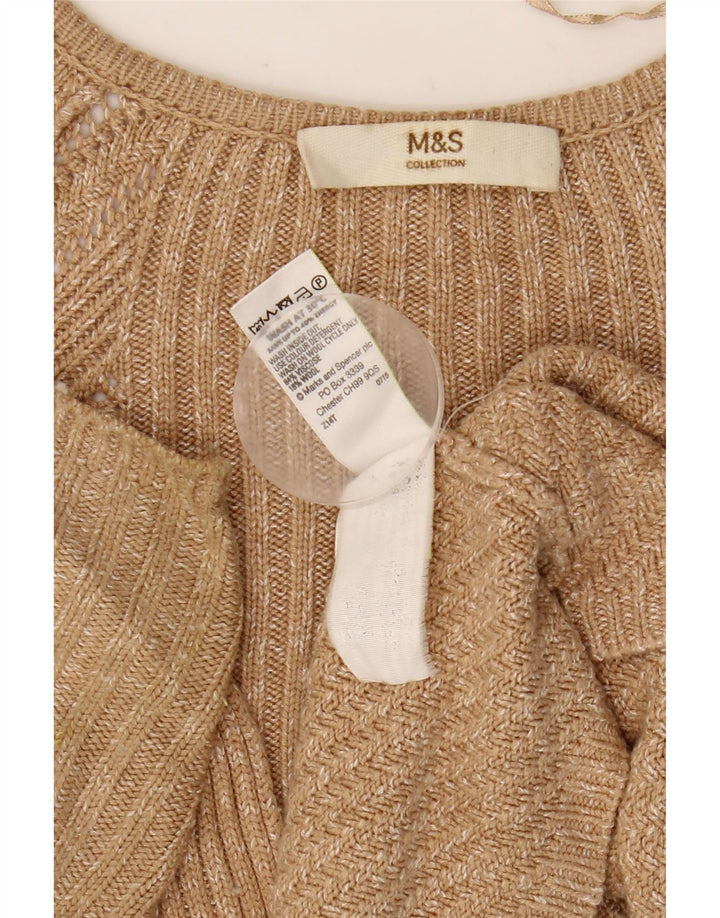 Marks & Spencer ženski preveliki džemper UK 10 Small Beige Flected