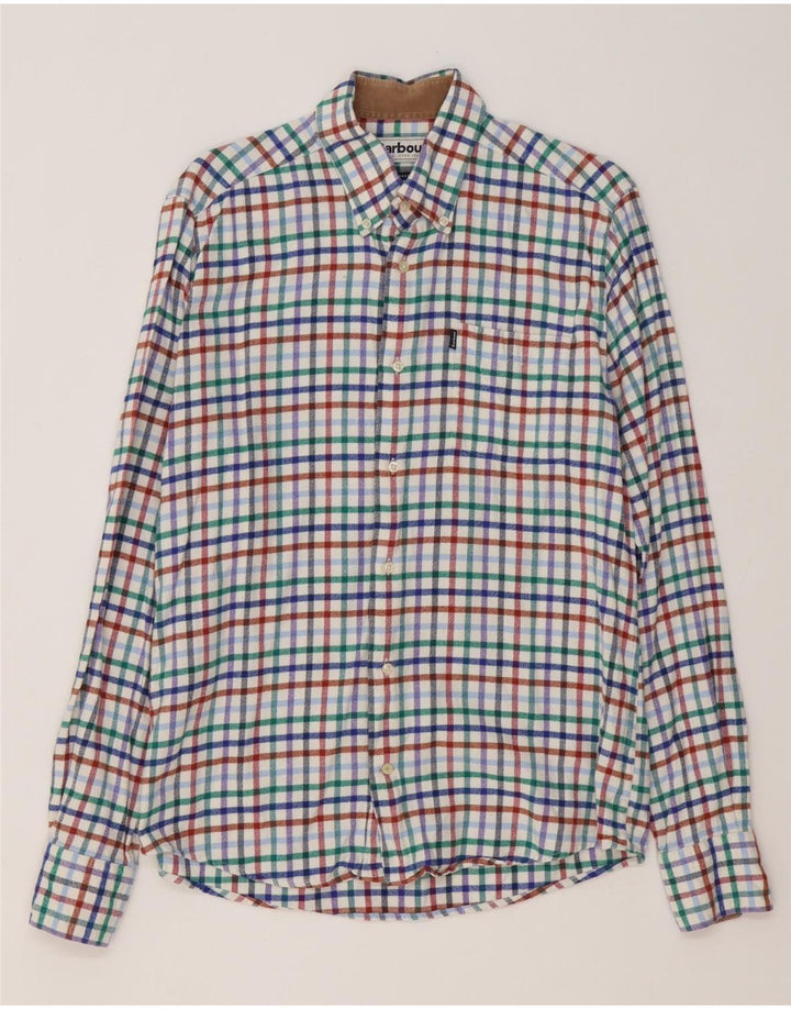 Barbour muška košulja od flanela srednje boje, pamuk na karo