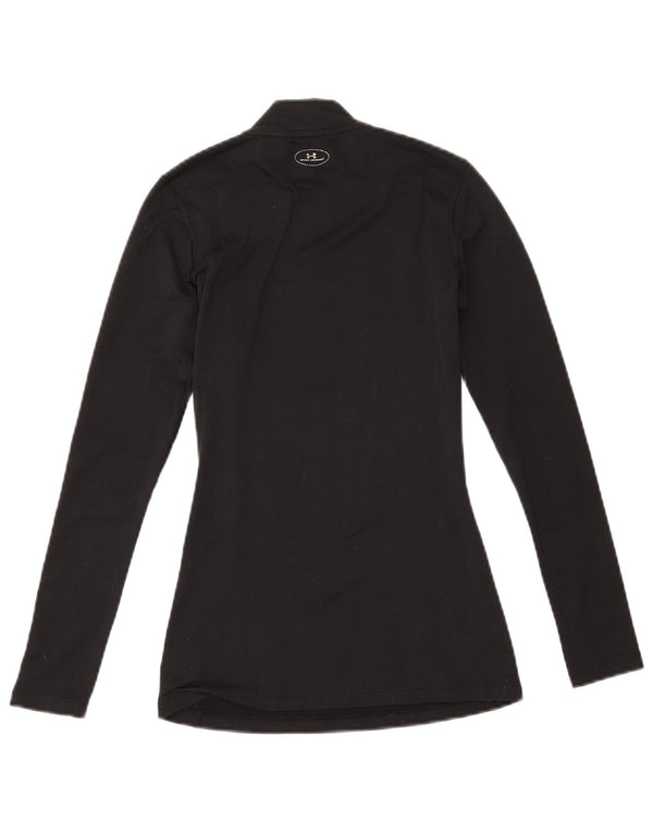 Under Armour Womens Cold Gear Top Long Sleeve UK 4 XS Black Polyester