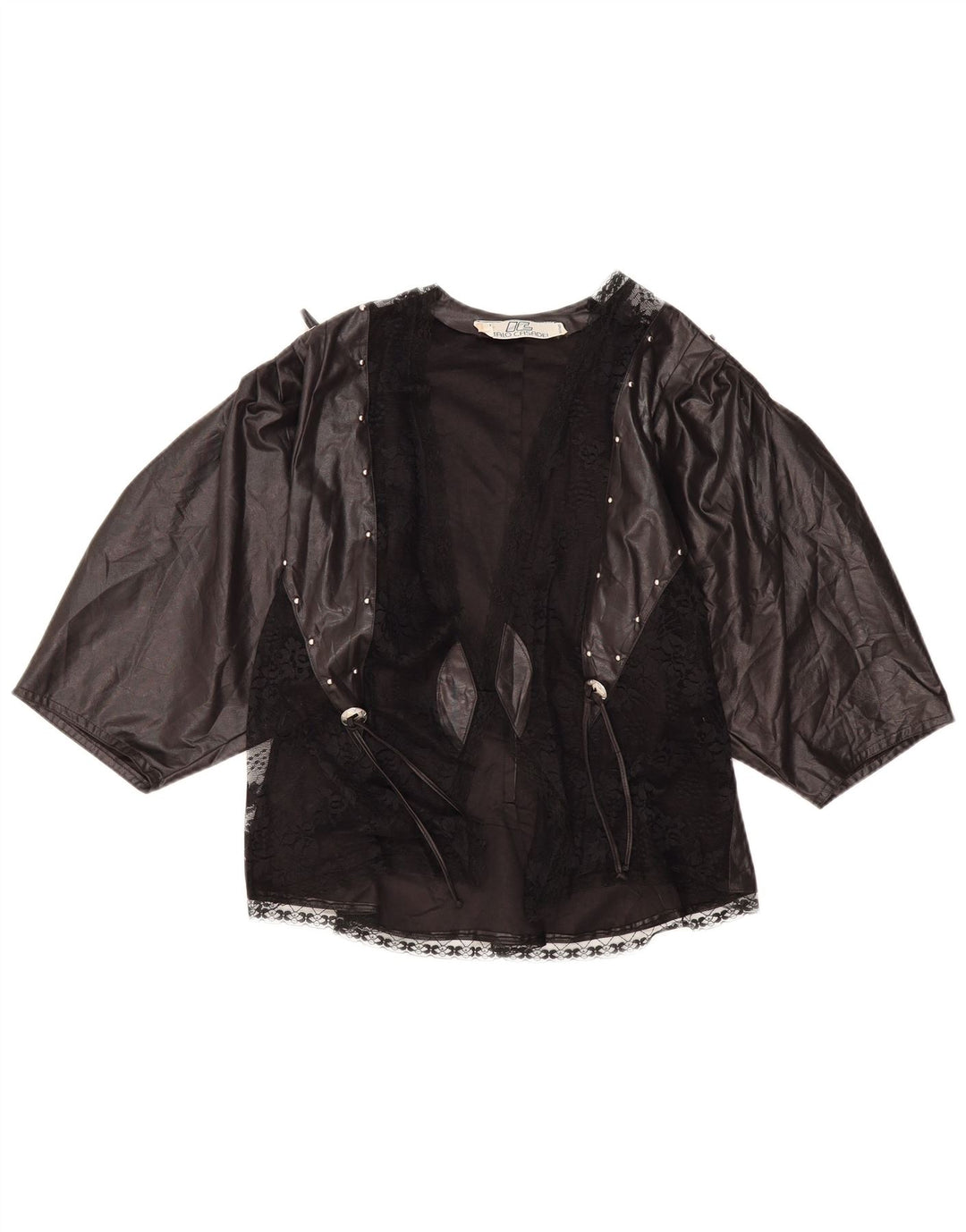 VINTAGE Ženski kardigan s 3/4 rukava UK 10 Small Black