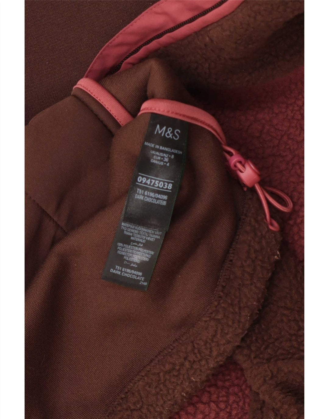 Marks & Spencer ženska prevelika jakna od flisa UK 8 Small Brown Colourblock