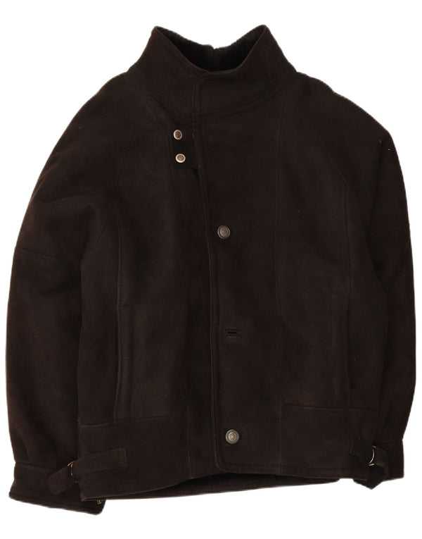 Vintage Mens Shearling Jacket IT 50 Large Black