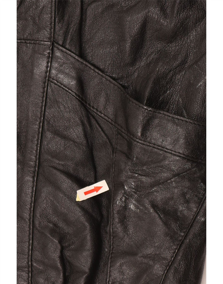 Vintage ženska prevelika kožna jakna EU 50 XL crna