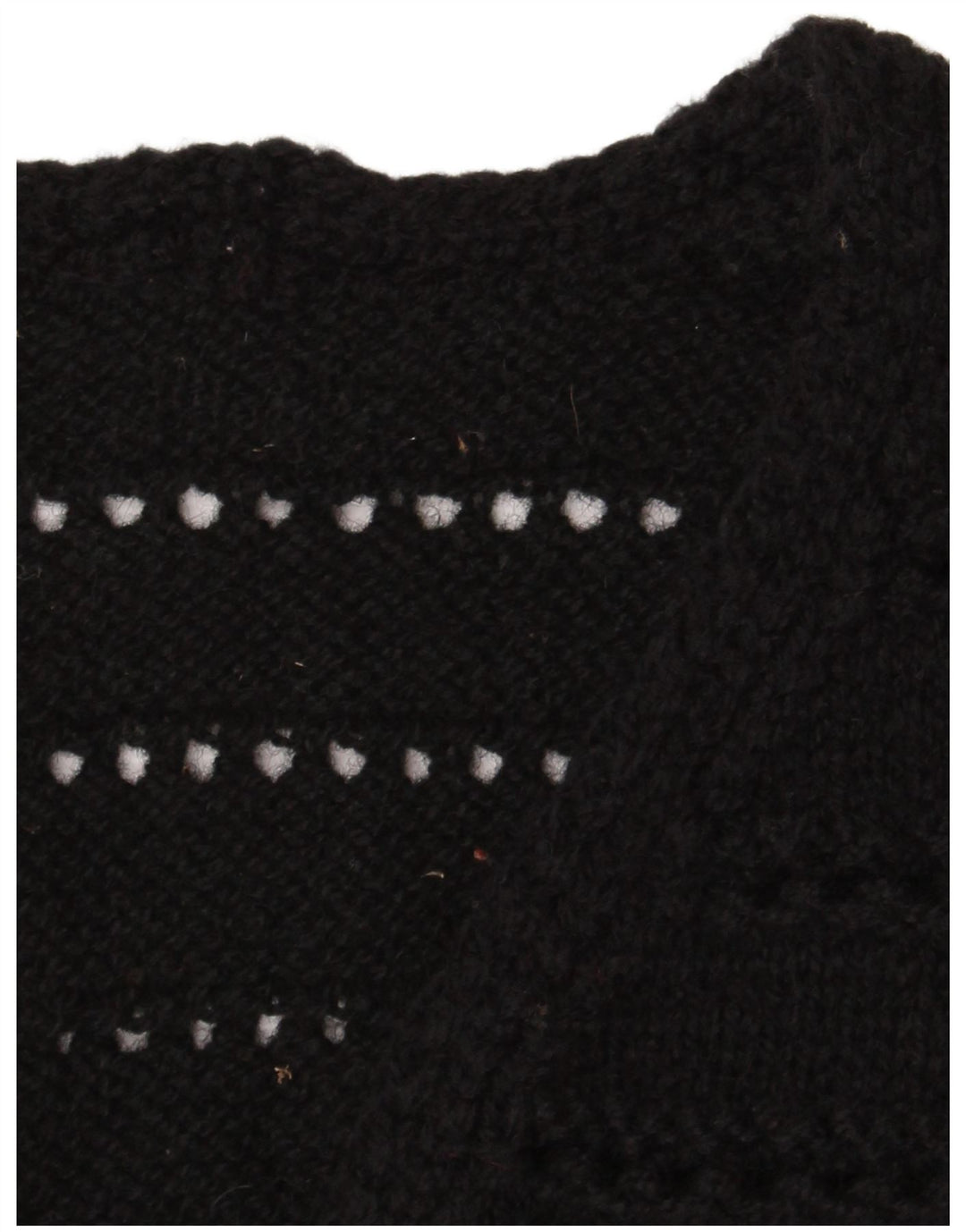 Vintage ženski kardigan džemper bez rukava UK 12 Srednje crni