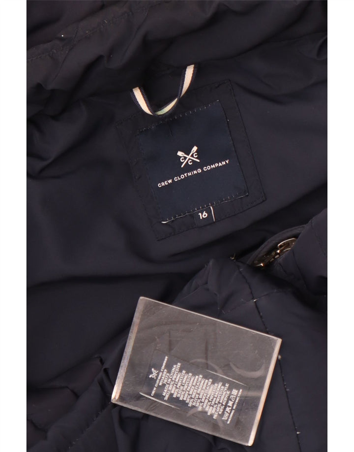 Crew Clothing Ženska podstavljena jakna s kapuljačom UK 16 velika tamnoplava poliester
