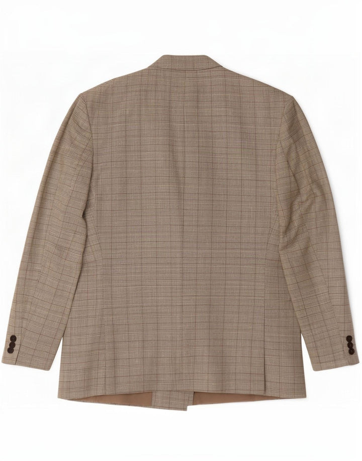 Vintage muška jakna s dvostrukim kopčanjem, UK 42 XL, zelena houndstooth