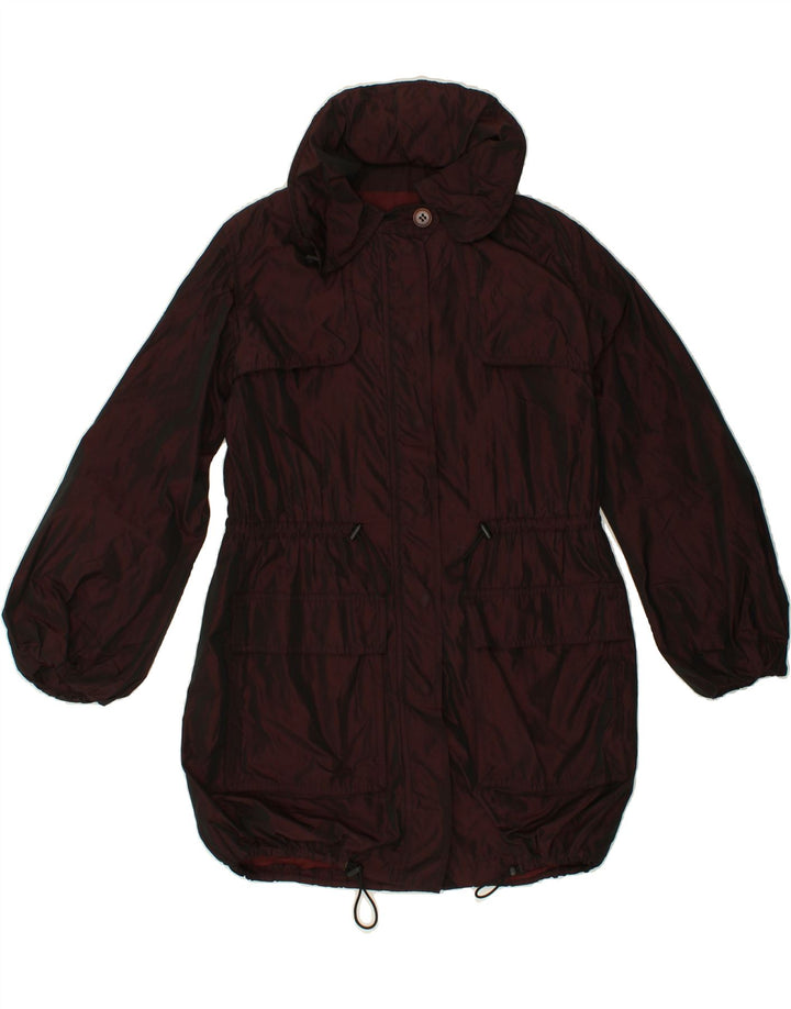 JIGSAW Womens Hooded Raincoat UK 10 Small Burgundy Vintage Jigsaw and Second-Hand Jigsaw from Messina Hembry 