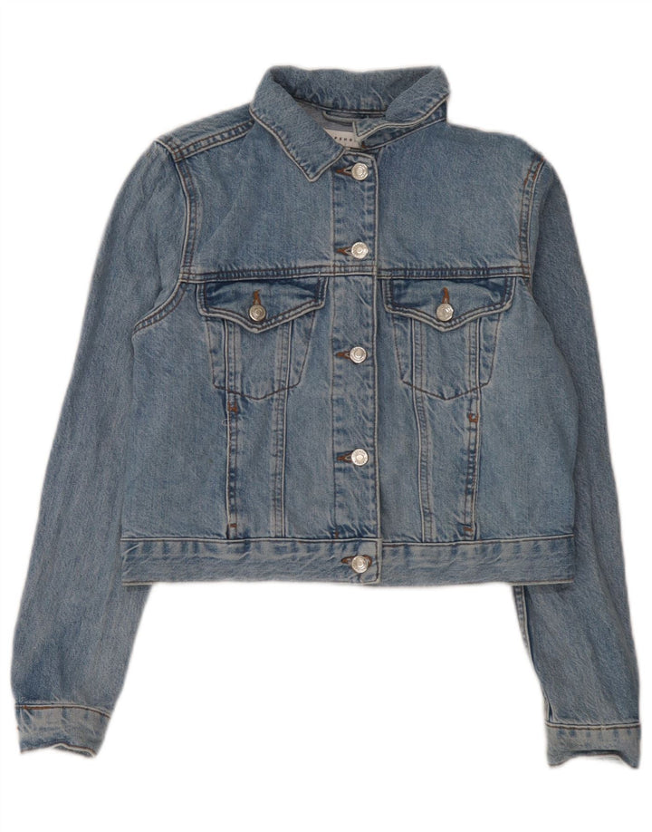 Topshop ženska crop traper jakna UK 8 Small Blue Cotton