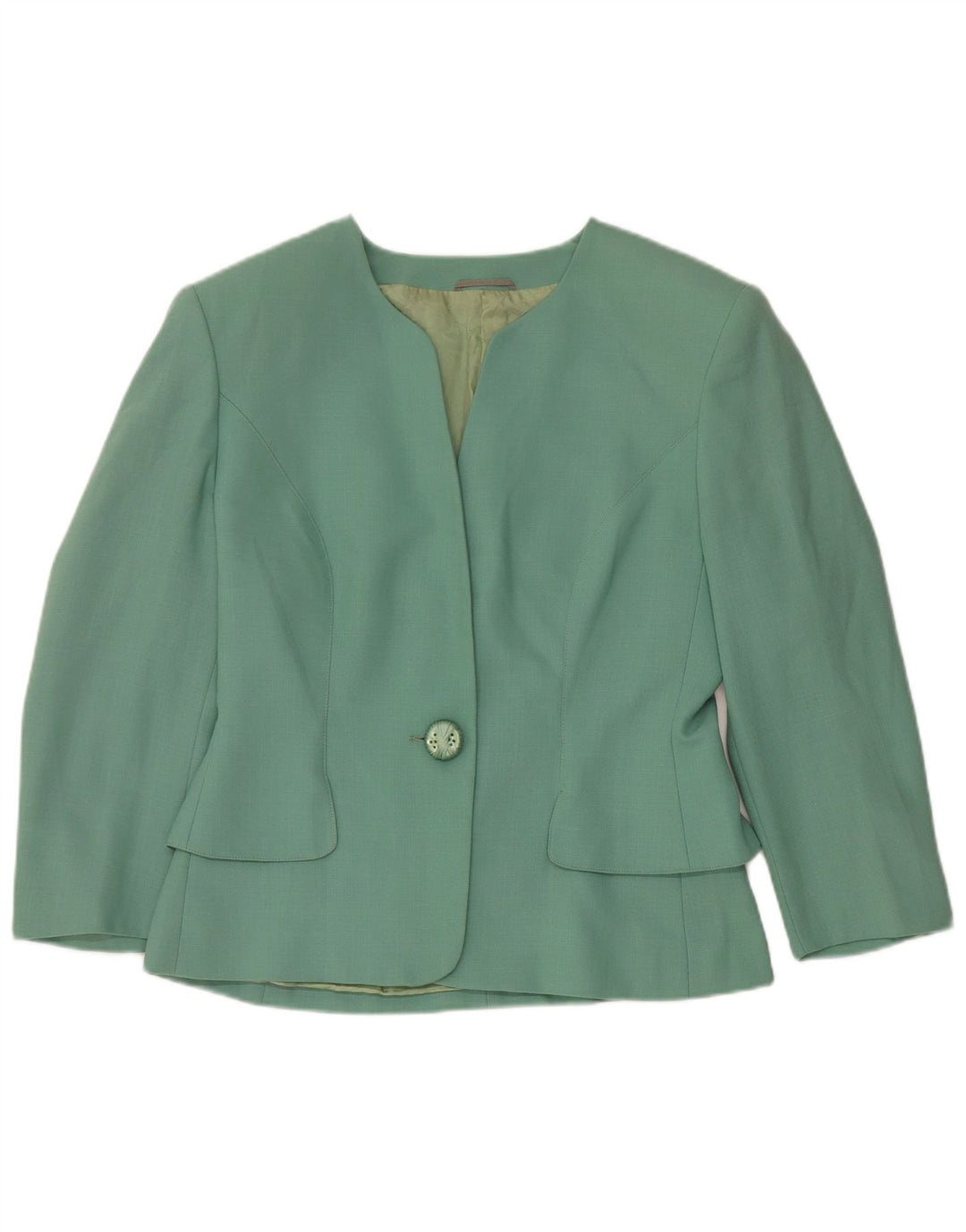 Vintage ženski set od 2 komada s 1 gumbom UK 12 Srednji W28 Zeleni acetat