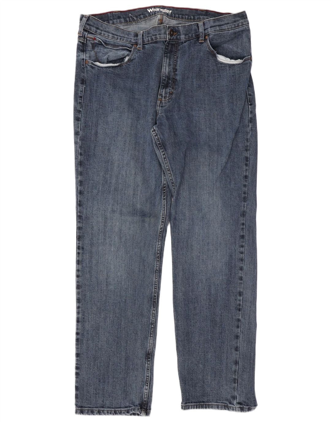 Wrangler muške obične ravne traperice W38 L32 plavi pamuk