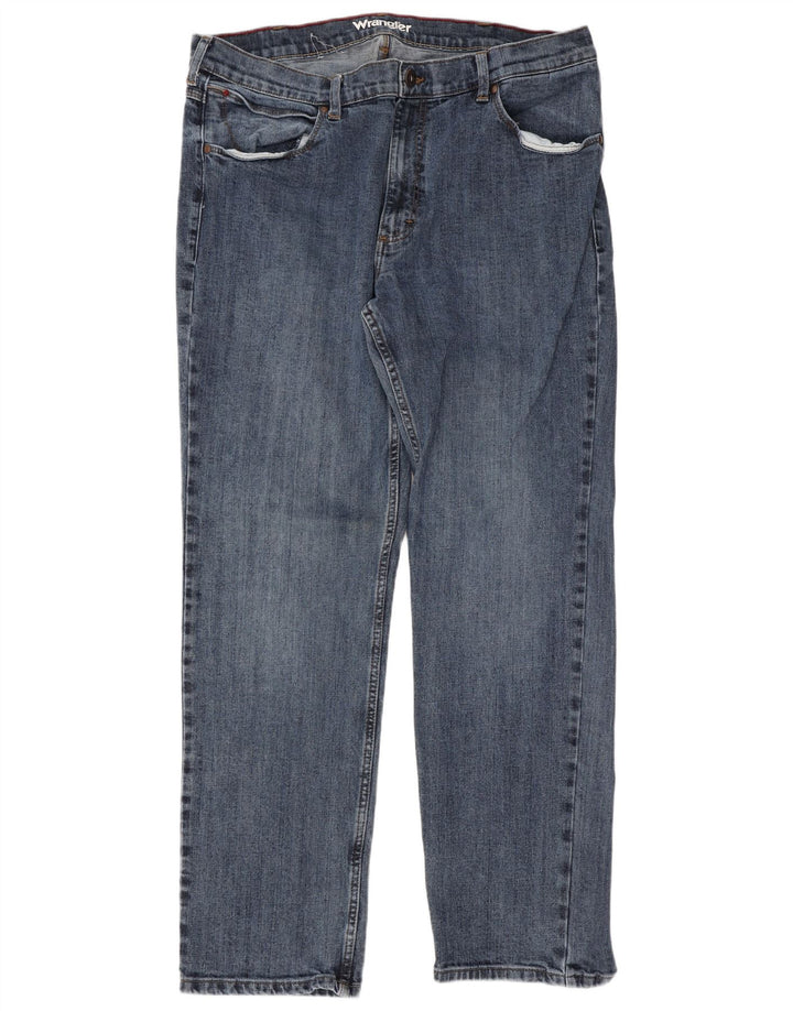 Wrangler muške obične ravne traperice W38 L32 plavi pamuk