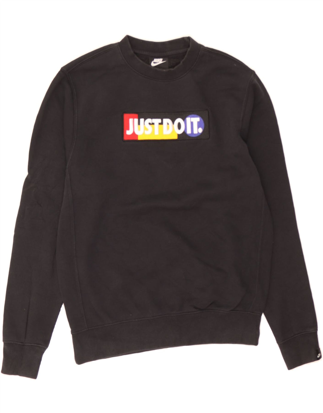NIKE Mens Graphic Sweatshirt Jumper Small Black Cotton Vintage Nike and Second-Hand Nike from Messina Hembry 