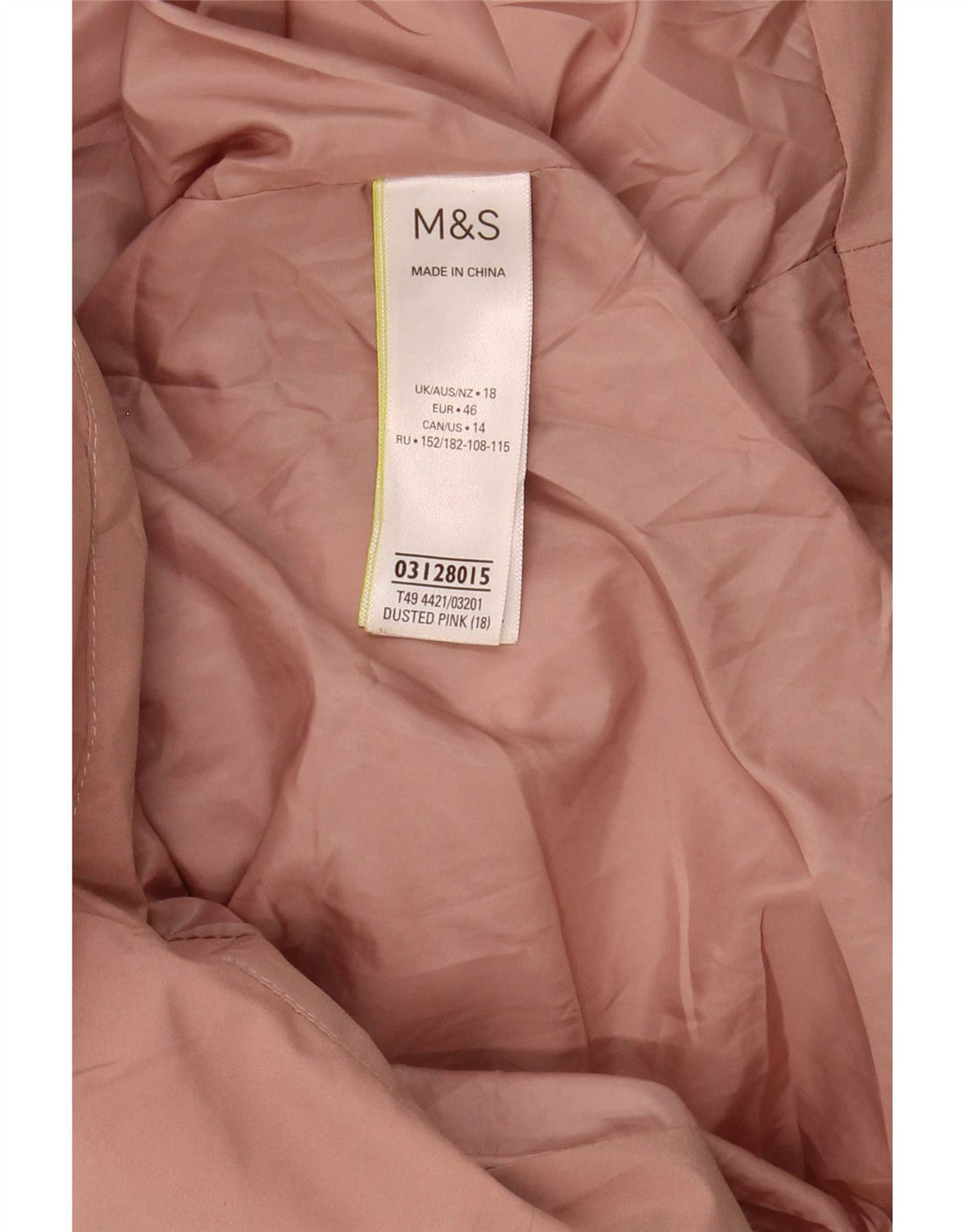 Marks & Spencer ženski preveliki podstavljeni kaput s kapuljačom UK 18 XL ružičasti poliester